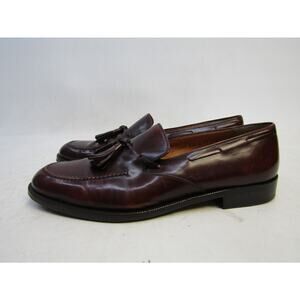 Salvatore Ferragamo Mens Size 11 D Burgundy Leather Tassels Loafers Dress Shoe